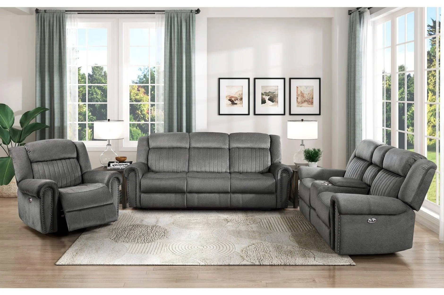 Brennen Charcoal Power Reclining Set