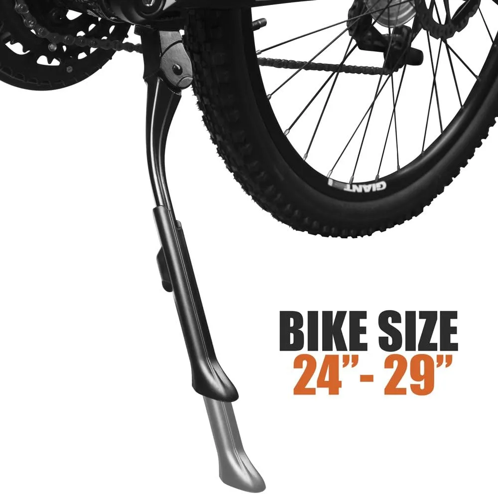 BV Chromium Adjustable Bicycle Kickstand with Concealed Spring-Loaded Latch, for 24-29 Inch Bike Kickstands