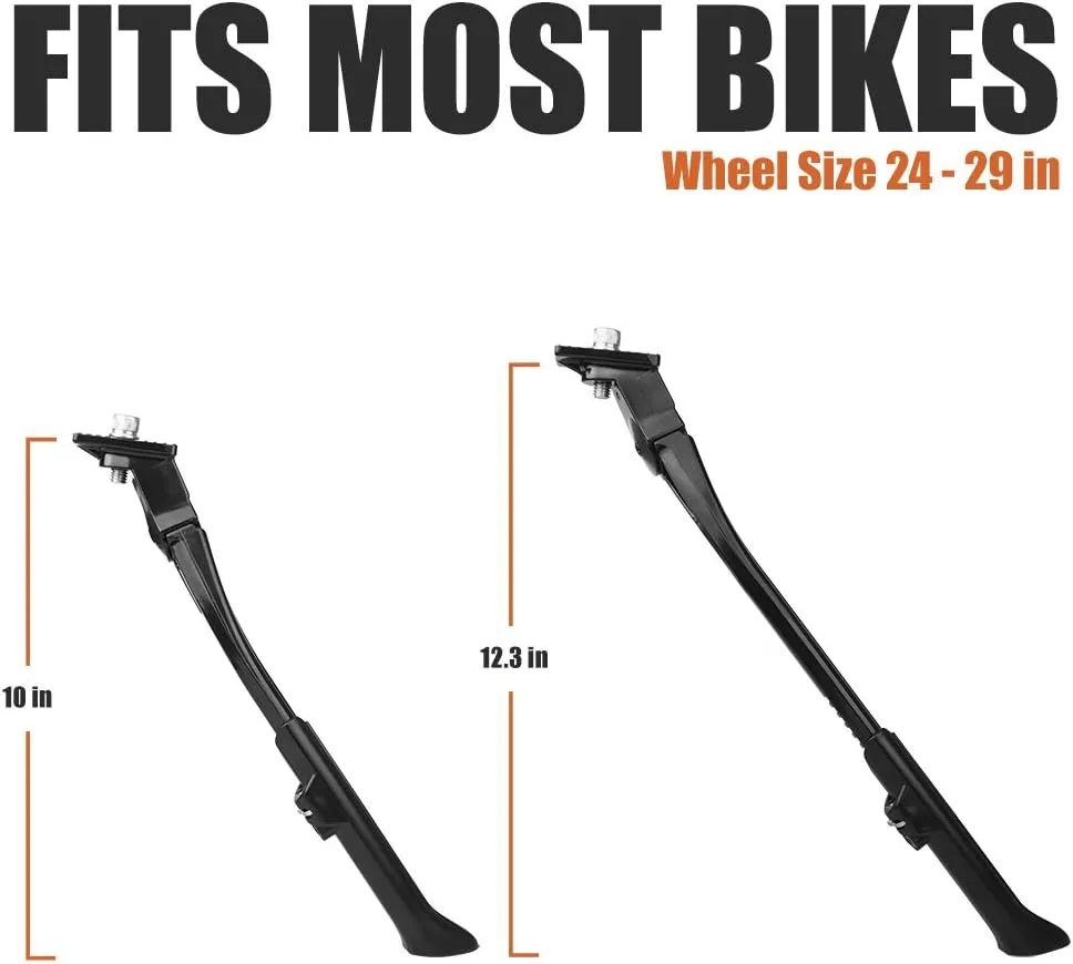 BV Chromium Adjustable Bicycle Kickstand with Concealed Spring-Loaded Latch, for 24-29 Inch Bike Kickstands