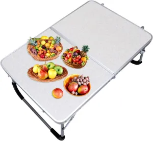 Cabilock Portable Folding Table Aluminium Alloy Computer Desk for BBQ Camping Travel Lightweight Easy to Clean Pattern