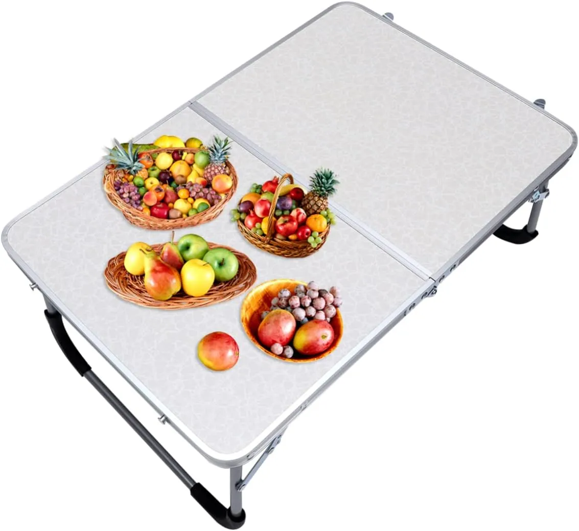 Cabilock Portable Folding Table Aluminium Alloy Computer Desk for BBQ Camping Travel Lightweight Easy to Clean Pattern