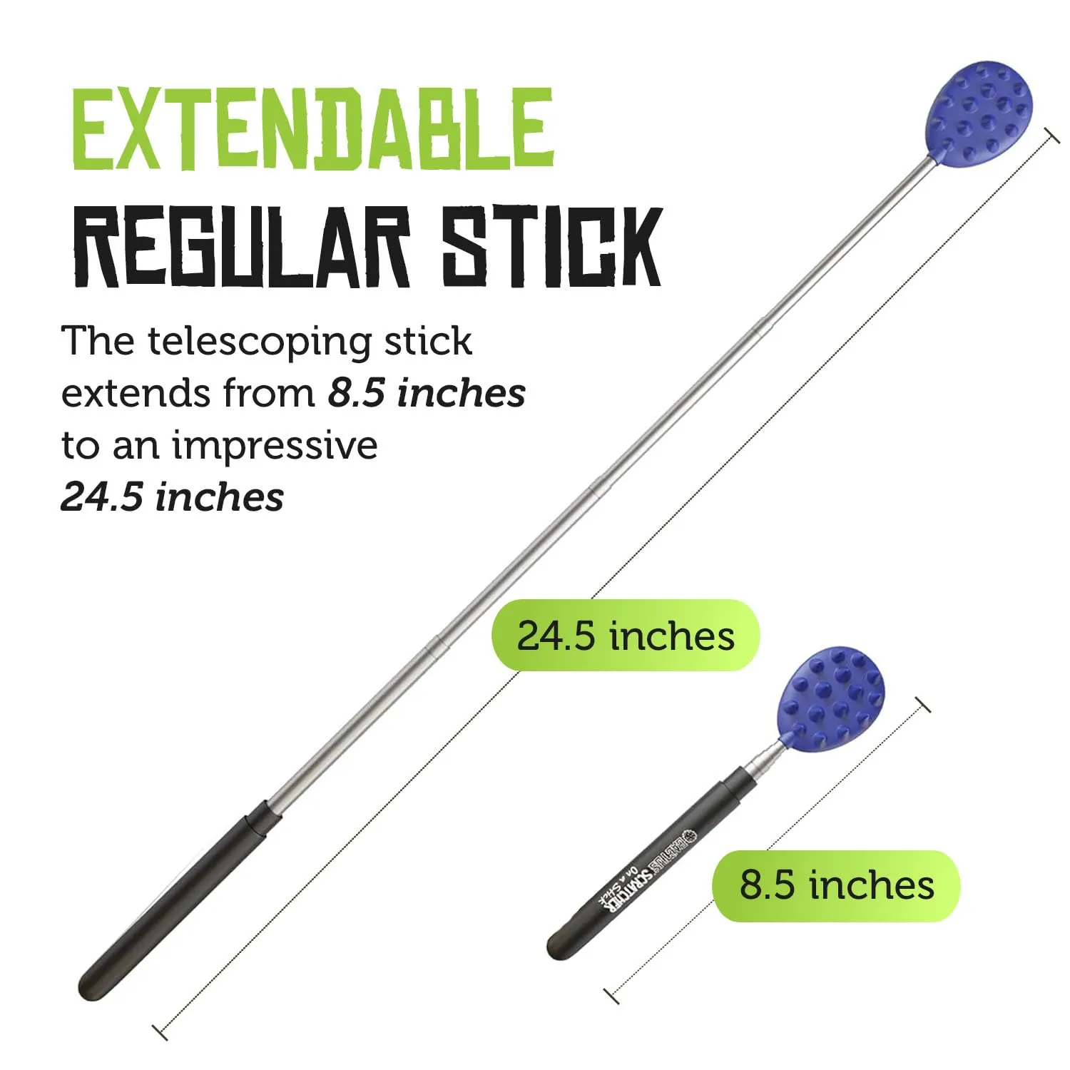 Cactus Scratcher Extendable Back Scratcher, Long Stick Double Side Back Scratcher for Adults, Gifts for Men Women, Itch Reliever for Back, Head and Body, Can Extend Up to 24.5 inches (Blue)