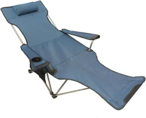Camping Chair Camp Chair Camping Lounge Chair Portable Reclining Camping Chair Folding Seat with Footrest with Headrest Storage Bag Folding Chairs Outdoor Fishing Chair (Color : Blu, Size