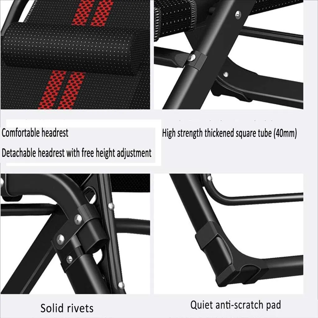 Camping Chairs Garden Loungers Folding Chair Deck Chair Recliner, Folding Sun Lounger - Office Sleep Multi-Function Adjustable Back Portable Beach Lazy Chair 178x65x33cm (Color, C),B