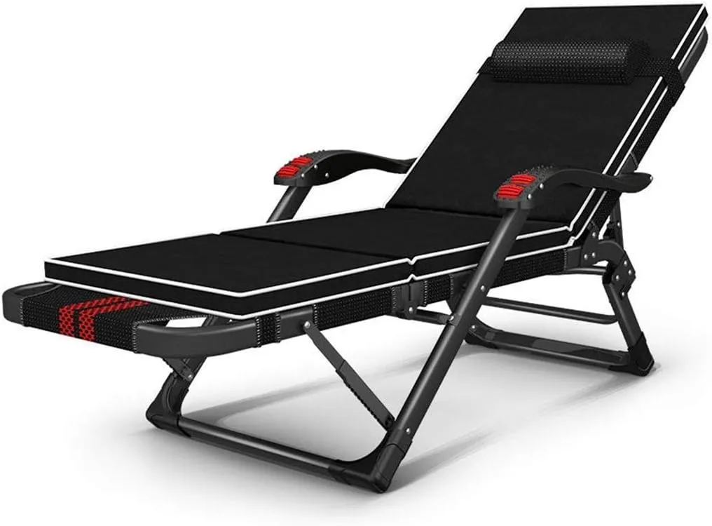 Camping Chairs Garden Loungers Folding Chair Deck Chair Recliner, Folding Sun Lounger - Office Sleep Multi-Function Adjustable Back Portable Beach Lazy Chair 178x65x33cm (Color, C),B
