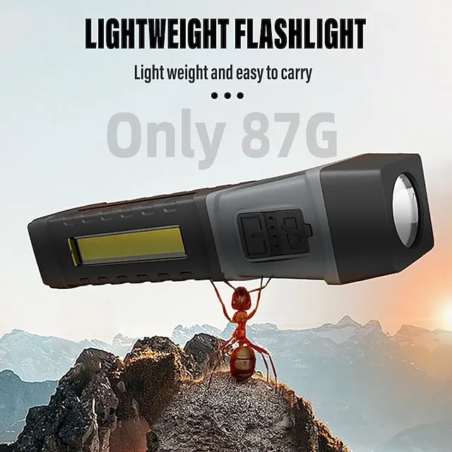 Camping Fishing LED Flashlight USB Rechargeable COB Work Lamp with Magnet Waterproof Torch Adjustable Lamp Head Powerful Lantern