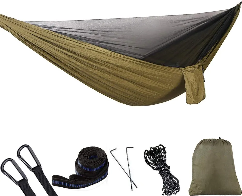 Camping Hammock with Mosquito net Tent Portable Lightweight 2 Person for Outdoors Backpacking Hiking Trekking