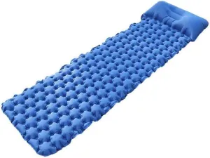 Camping Inflatable Mattress Outdoor Sleeping Pad with Pillows Ultralight Travel Folding Bed Cushion Hiking Trekking Mat(A)