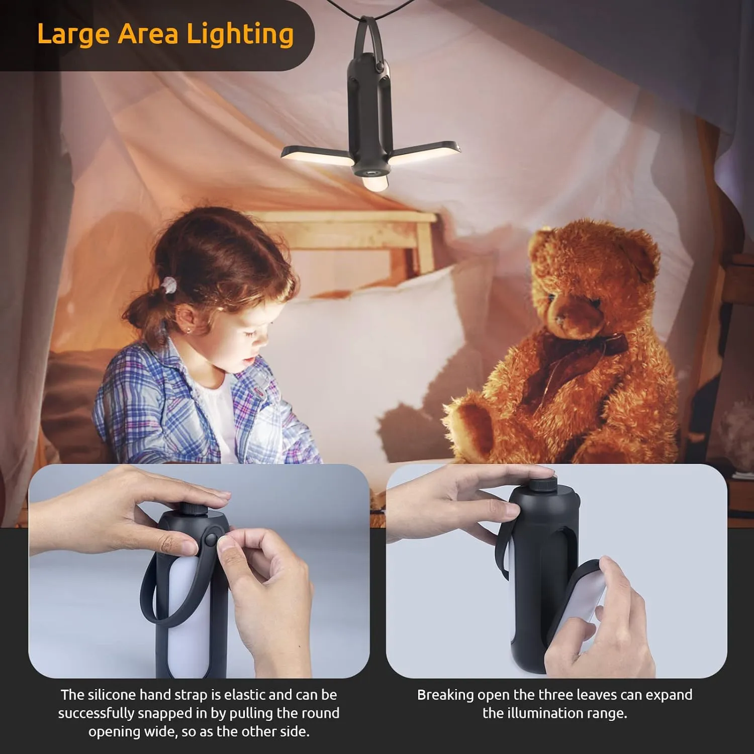 Camping Lantern 720LM with Flashlight Design 10000mAh Rechargeable