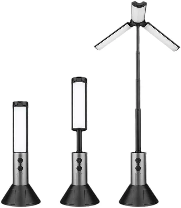 Camping Lights with Stand – Rechargeable LED Lantern with Telescopic Stand & Remote, Adjustable 270° Quad Lamps, Portable Outdoor Lighting for Camping, Hiking, Emergency Use