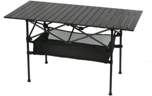 Camping Table Folding Portable Outdoor Picnic Table with Adjustable Height and Large Storage Organizer Carrying Bags for Garden and Backyard (95cm)