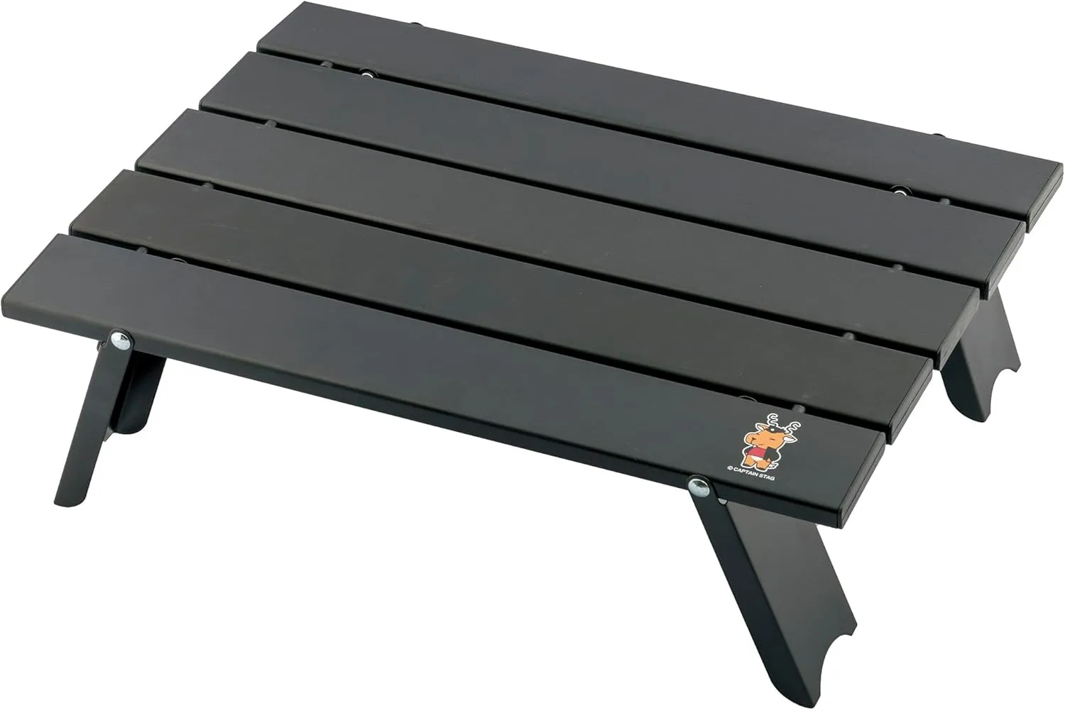 Captain Stag UC-581 Outdoor Table, Aluminum Roll, Compact, Foldable, Case Included, Black