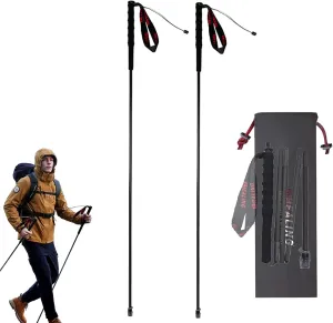 Carbon Fiber Trekking Poles - 2 Pack Ultralight Foldable Walking Sticks for Hiking, Camping & Mountaineering | Anti-Shock Ergonomic Hiking Poles with Cork Grips for Men & Women