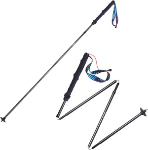 Carbon Fiber Trekking Poles Collapsible Ultralight M Walking or Hiking Sticks with EVA Grips and Drawstring Quick Lock for Backpacking Camping