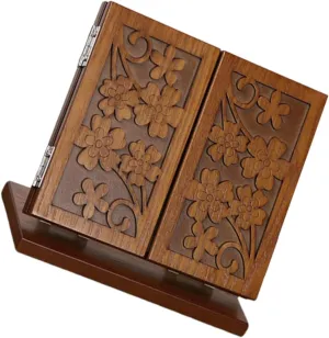 Carved Vanity Mirror Trifold Dressing Table Mirror Portable for Home Dormitory Office