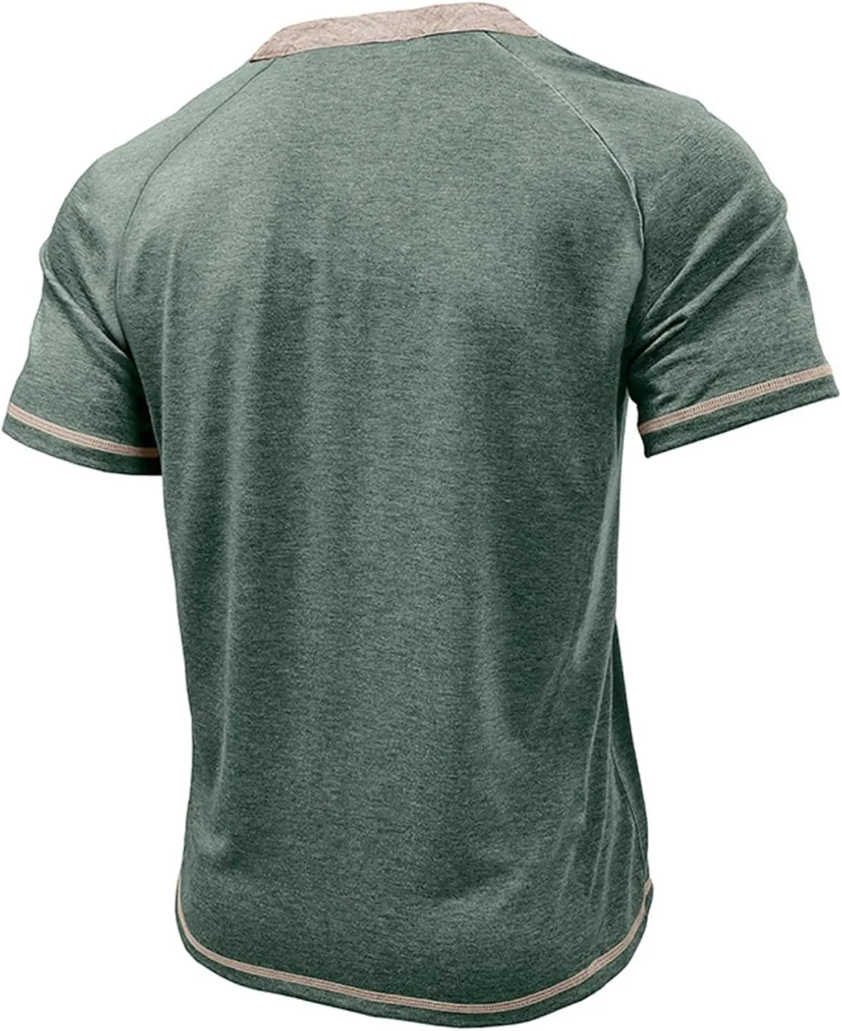 Casual Henley Shirts for Men Classic Button Up Cotton Short Sleeve T-Shirt Summer Basic Solid Lightweight Tees Tops