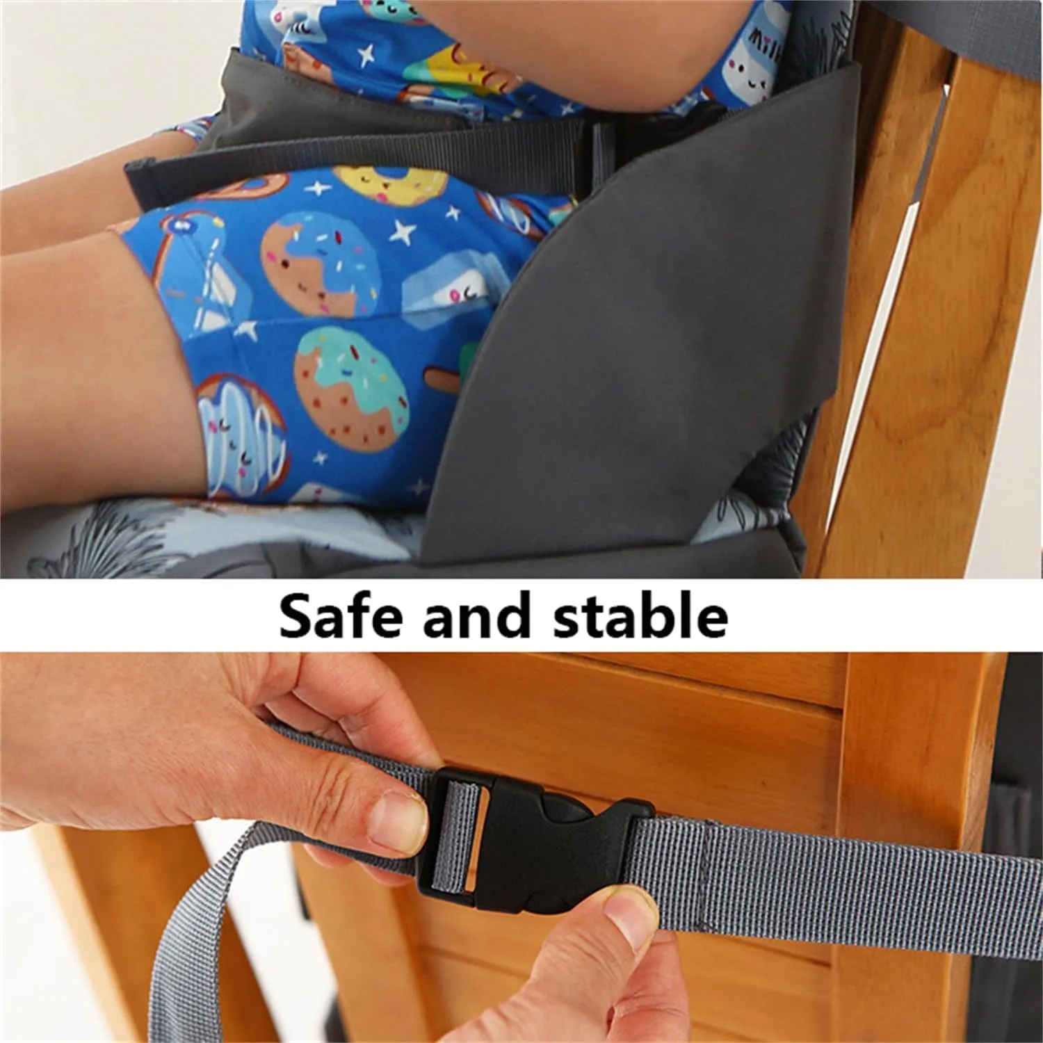 Chair Pad to Raise Seat Height, Dining Table Chair Seat Protector, Large Capacity Mommy Bag Shoulder Diaper Bag (Grey Diamond Grid,Standard)