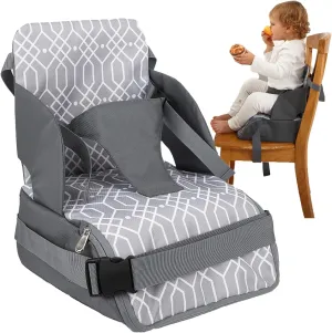 Chair Pad to Raise Seat Height, Dining Table Chair Seat Protector, Large Capacity Mommy Bag Shoulder Diaper Bag (Grey Diamond Grid,Standard)