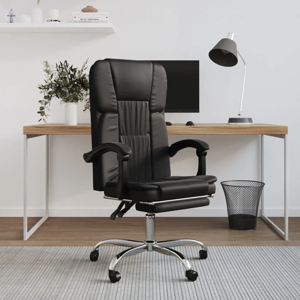 Chair Reclining Desk Chair with Wheels for Living Room Faux Leather