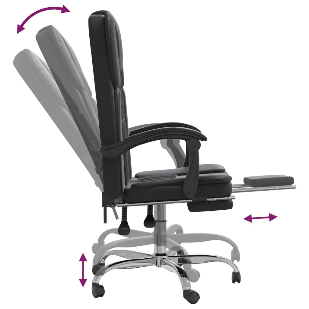 Chair Reclining Desk Chair with Wheels for Living Room Faux Leather