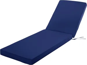 Chaise Lounge Cushion for Outdoor Furniture, Waterproof Fade and Tear Resistant Lounge Deck Chair Cushions for Patio Lawn Pool Resort Hotel, 80x26x3 Inch, Navy