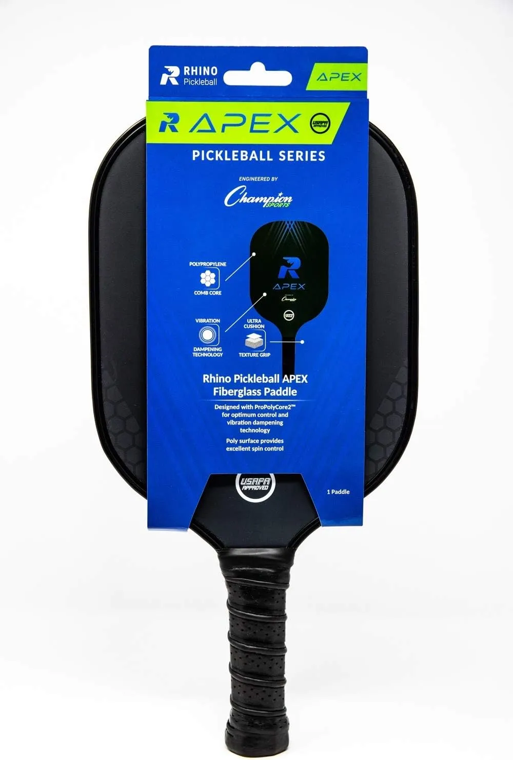 Champion Sports Rhino Pickleball Paddles: Indoor or Outdoor Pickleball Paddles in Wood, Aluminum, Fiberglass, Graphite – Multiple Styles