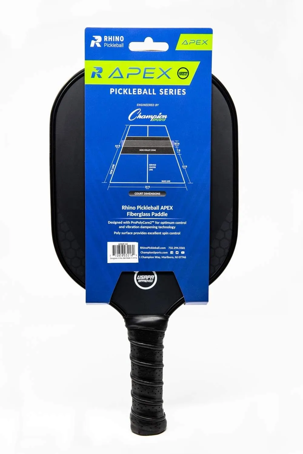 Champion Sports Rhino Pickleball Paddles: Indoor or Outdoor Pickleball Paddles in Wood, Aluminum, Fiberglass, Graphite – Multiple Styles