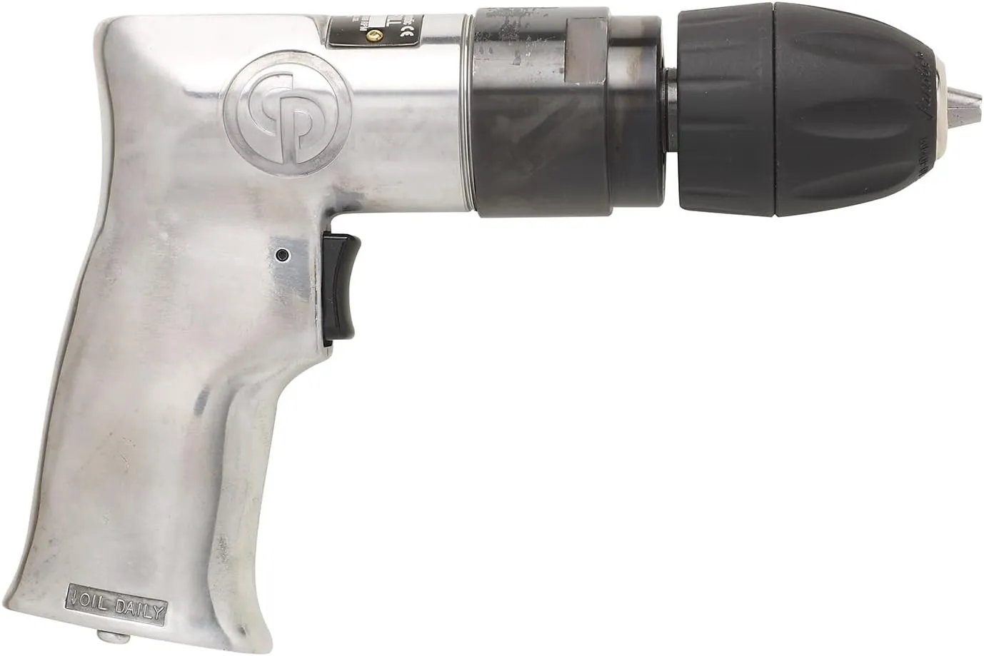 Chicago Pneumatic CP785QC - Air Power Drill, 3/8 Inch (10 mm), Keyless Chuck, Aluminum Housing, Pistol Handle, 0.5 HP / 370 W, Stall Torque 3.1 ft. lbf / 4.2 NM, 2400 RPM, Home Improvement