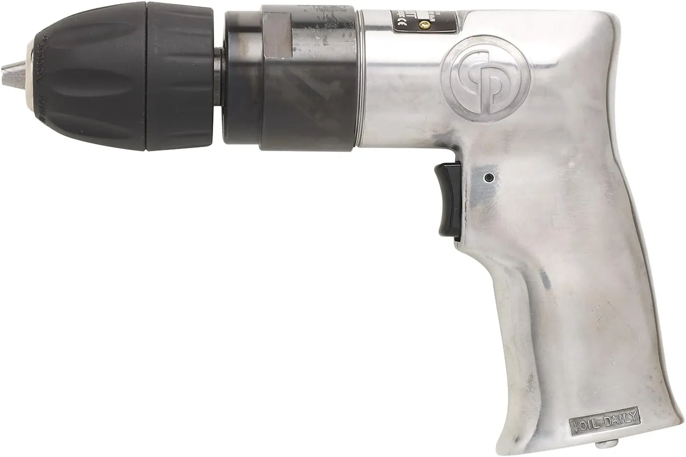 Chicago Pneumatic CP785QC - Air Power Drill, 3/8 Inch (10 mm), Keyless Chuck, Aluminum Housing, Pistol Handle, 0.5 HP / 370 W, Stall Torque 3.1 ft. lbf / 4.2 NM, 2400 RPM, Home Improvement