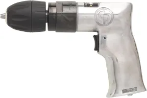 Chicago Pneumatic CP785QC - Air Power Drill, 3/8 Inch (10 mm), Keyless Chuck, Aluminum Housing, Pistol Handle, 0.5 HP / 370 W, Stall Torque 3.1 ft. lbf / 4.2 NM, 2400 RPM, Home Improvement