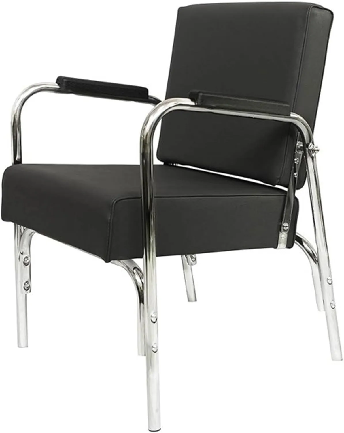 Chromium 'Ella' Professional Auto Recline Shampoo Chair [5028] by PureSana, Premium Vinyl Material, High Density Foam Cushions and Durable Steel Construction.