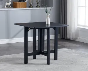 CIMOTA Small Square Folding Table for 2 to 4 Person Portable Solid Wood Dining Table with 4 Foot Small Kitchen Table for Small Space/Apartment/Corner/Living Room, 31.5 Inch/Black
