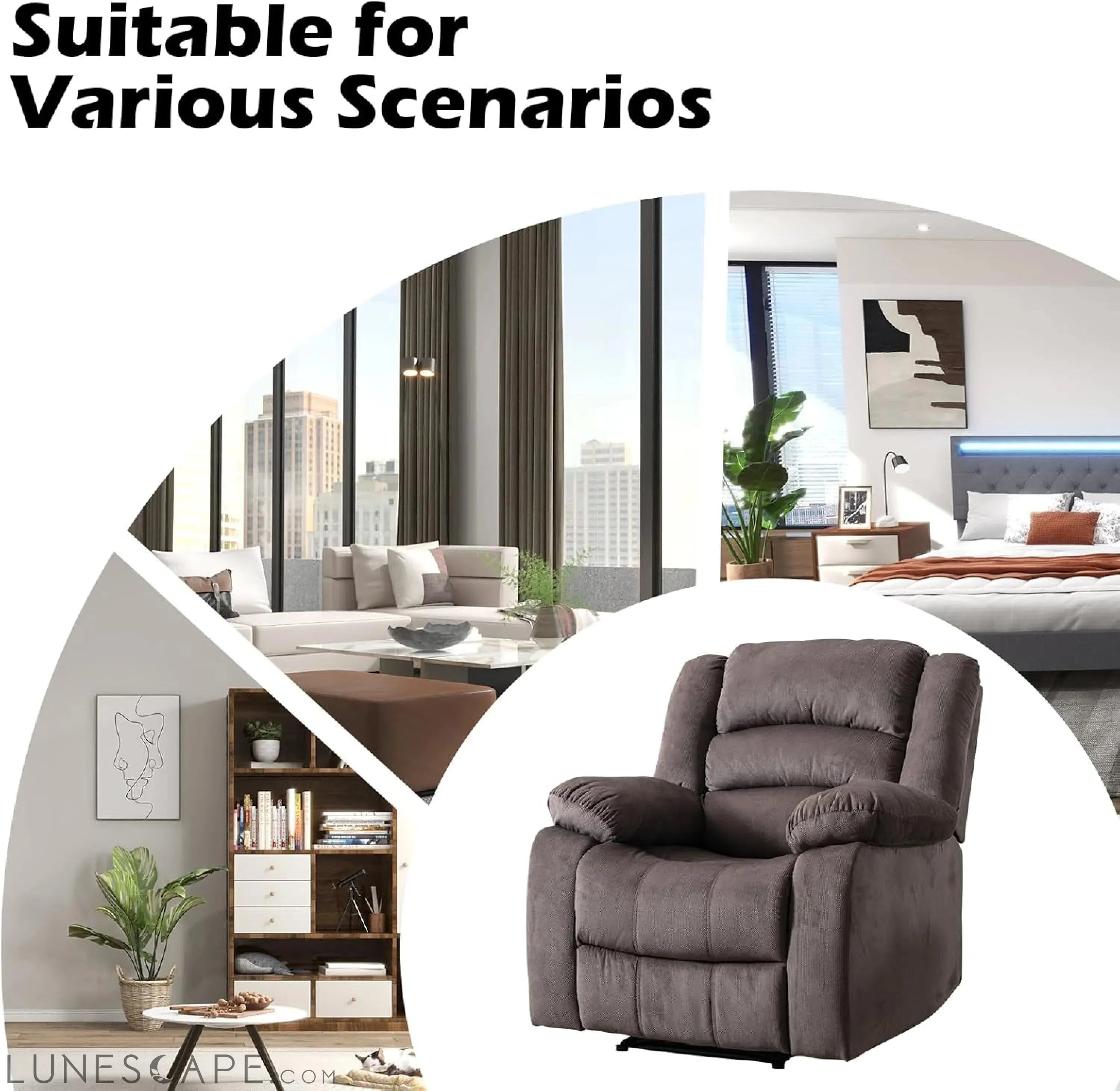 Classic Power Recliner Chair, Oversized Electric Reclining Chair with
