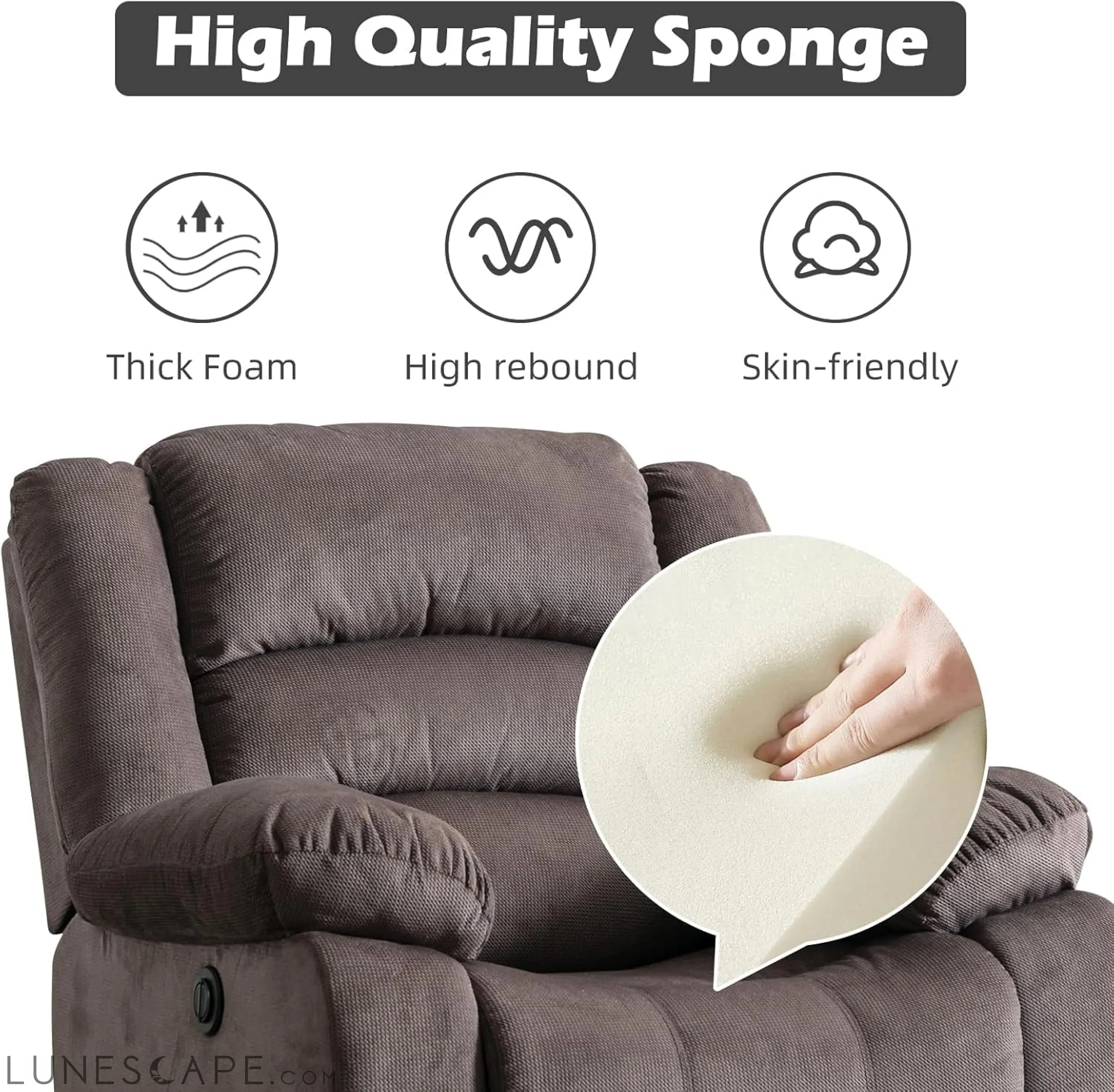 Classic Power Recliner Chair, Oversized Electric Reclining Chair with
