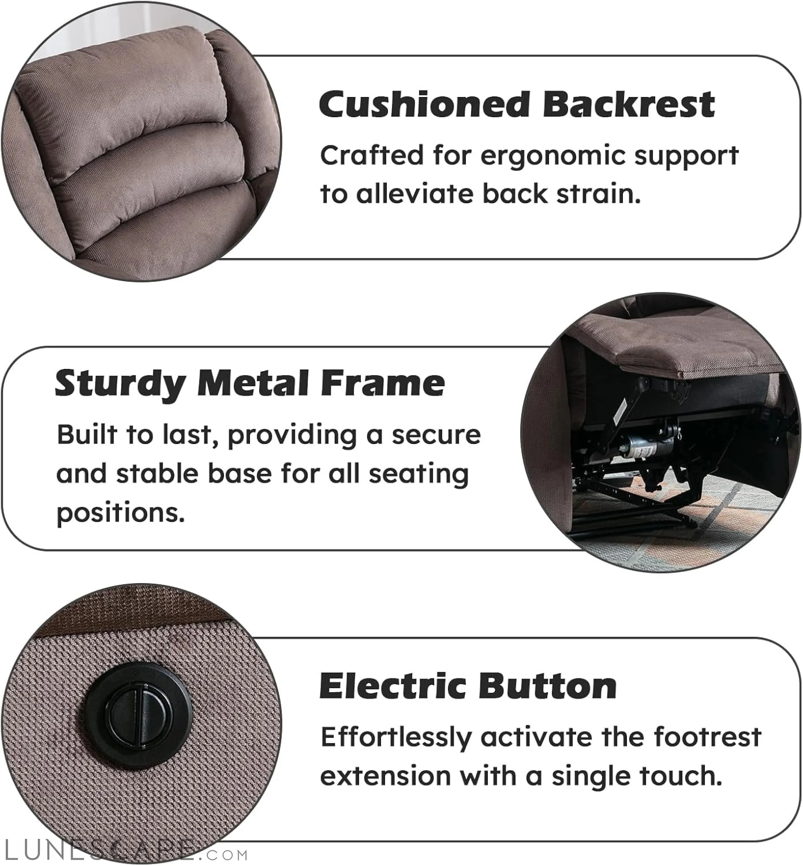 Classic Power Recliner Chair, Oversized Electric Reclining Chair with