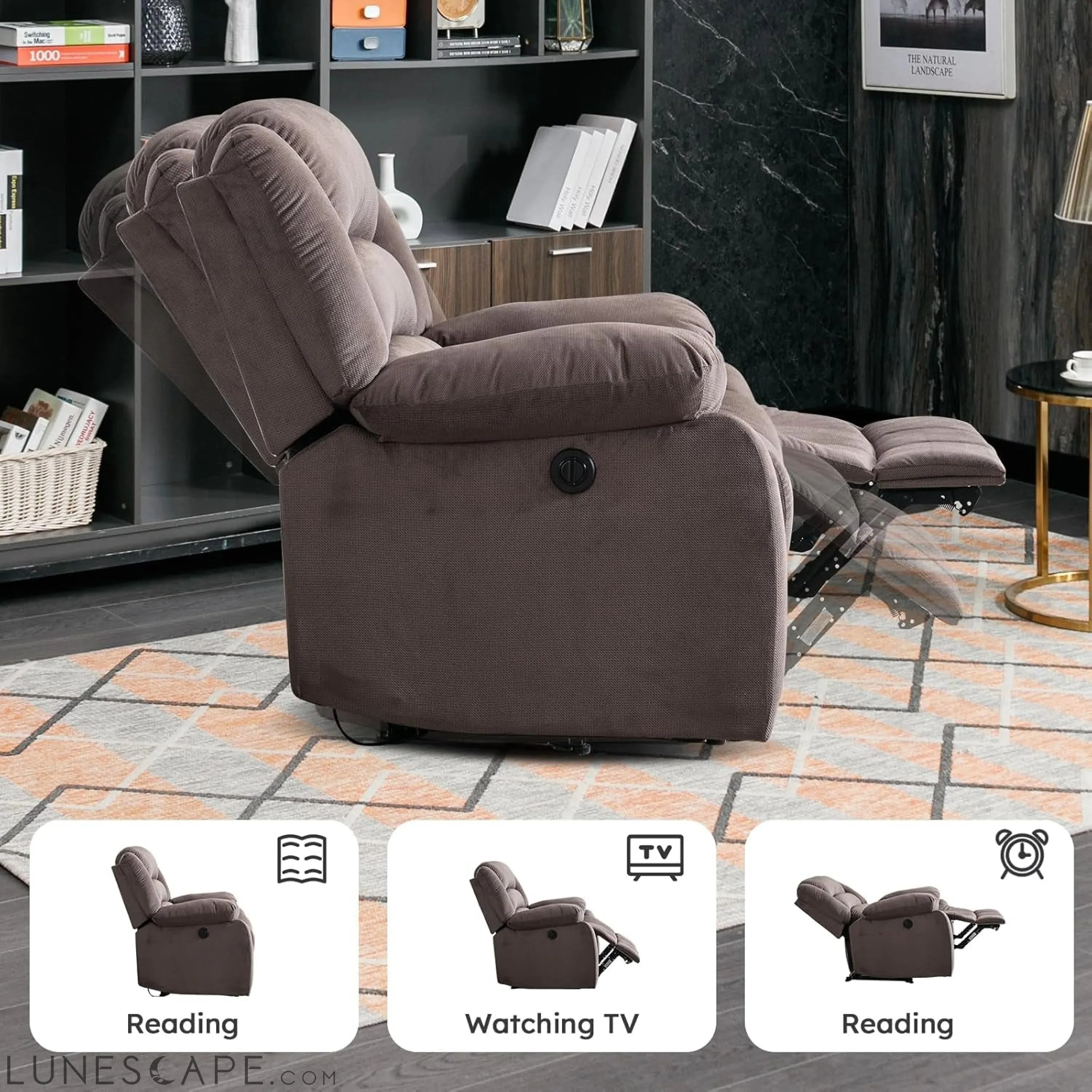 Classic Power Recliner Chair, Oversized Electric Reclining Chair with