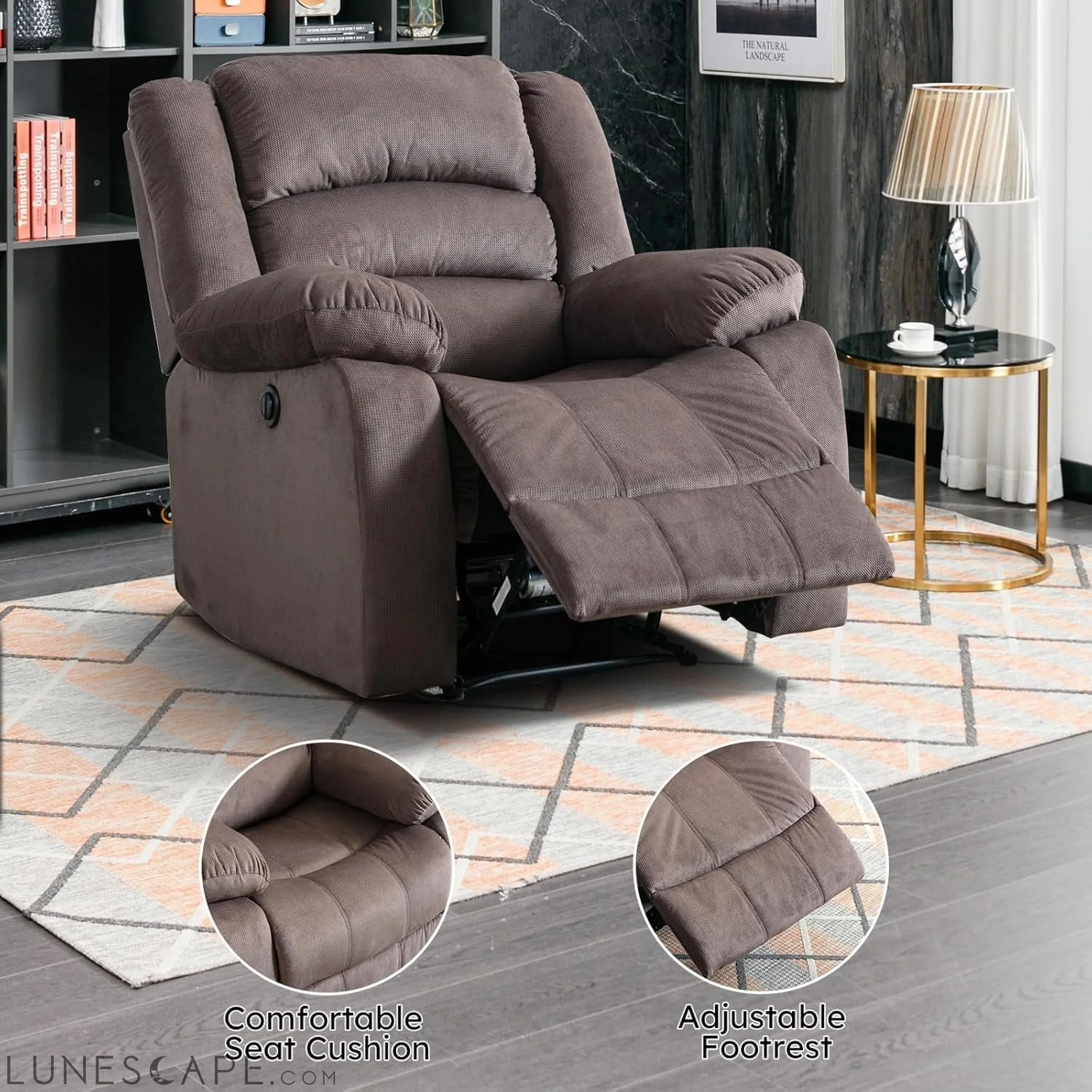 Classic Power Recliner Chair, Oversized Electric Reclining Chair with