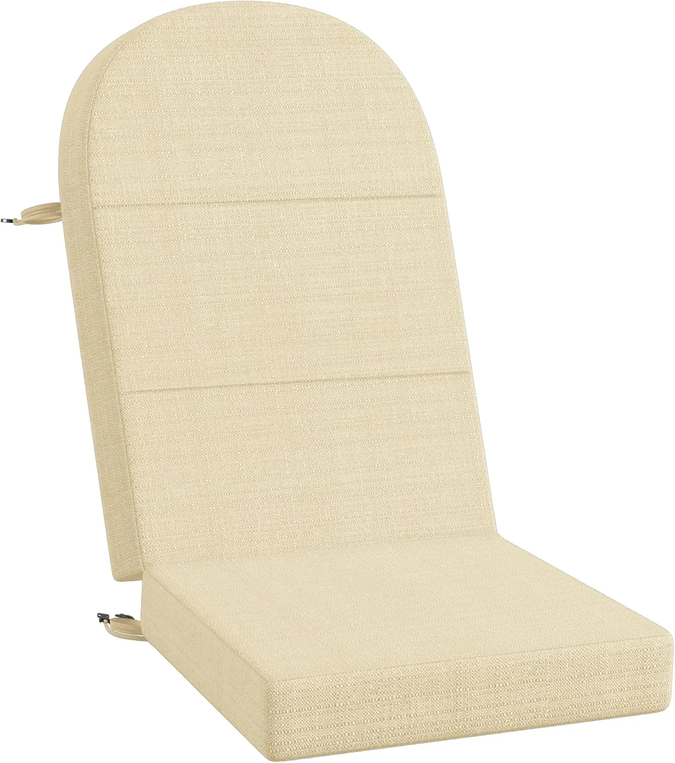 Codi Adirondack Chair Cushion – Thick Padded Outdoor Seat for Patio & Porch, Fade Resistant Waterproof Fabric with Ties, Beige