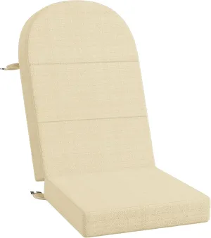 Codi Adirondack Chair Cushion – Thick Padded Outdoor Seat for Patio & Porch, Fade Resistant Waterproof Fabric with Ties, Beige