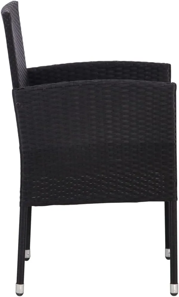 Comfortable Chair Camping Chair Patio Chairs Outdoor Patio Chairs - Patio Chairs with Cream White Cushions 2 pcs Black Poly Rattan for Garden Outside Beaches Terrace