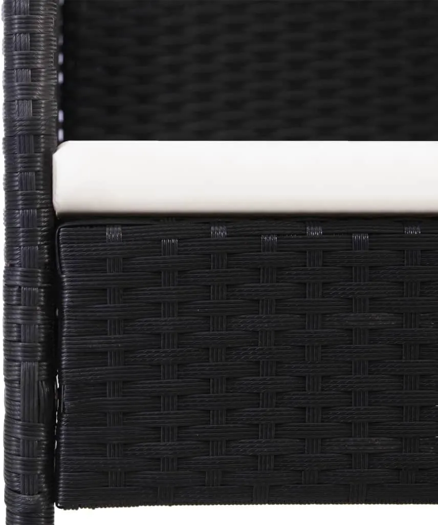 Comfortable Chair Camping Chair Patio Chairs Outdoor Patio Chairs - Patio Chairs with Cream White Cushions 2 pcs Black Poly Rattan for Garden Outside Beaches Terrace