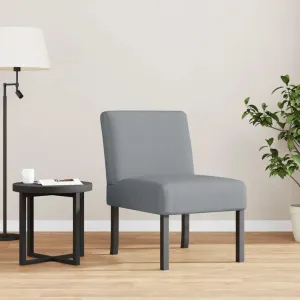 Comfortable Slipper Chair in Light Gray Fabric for Cozy Spaces, Supportive Design with Sturdy Wooden Legs