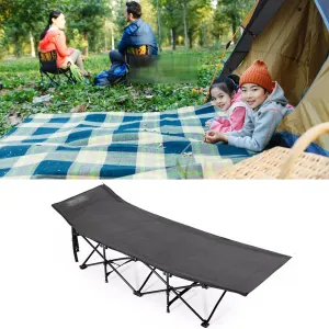 Compact Camping Cot Backpacking Ultralight Folding Lightweight Cot Easy Set Up for Outdoor Hiking Travel Beach Army(Black)