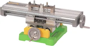 Compound Bench Table Compact Aluminum Bench Top WoodWorking Clarmp Vise Fixture Cross Slide Table 2 Axis Adjustive for Mini Drill Milling Machine (6350)