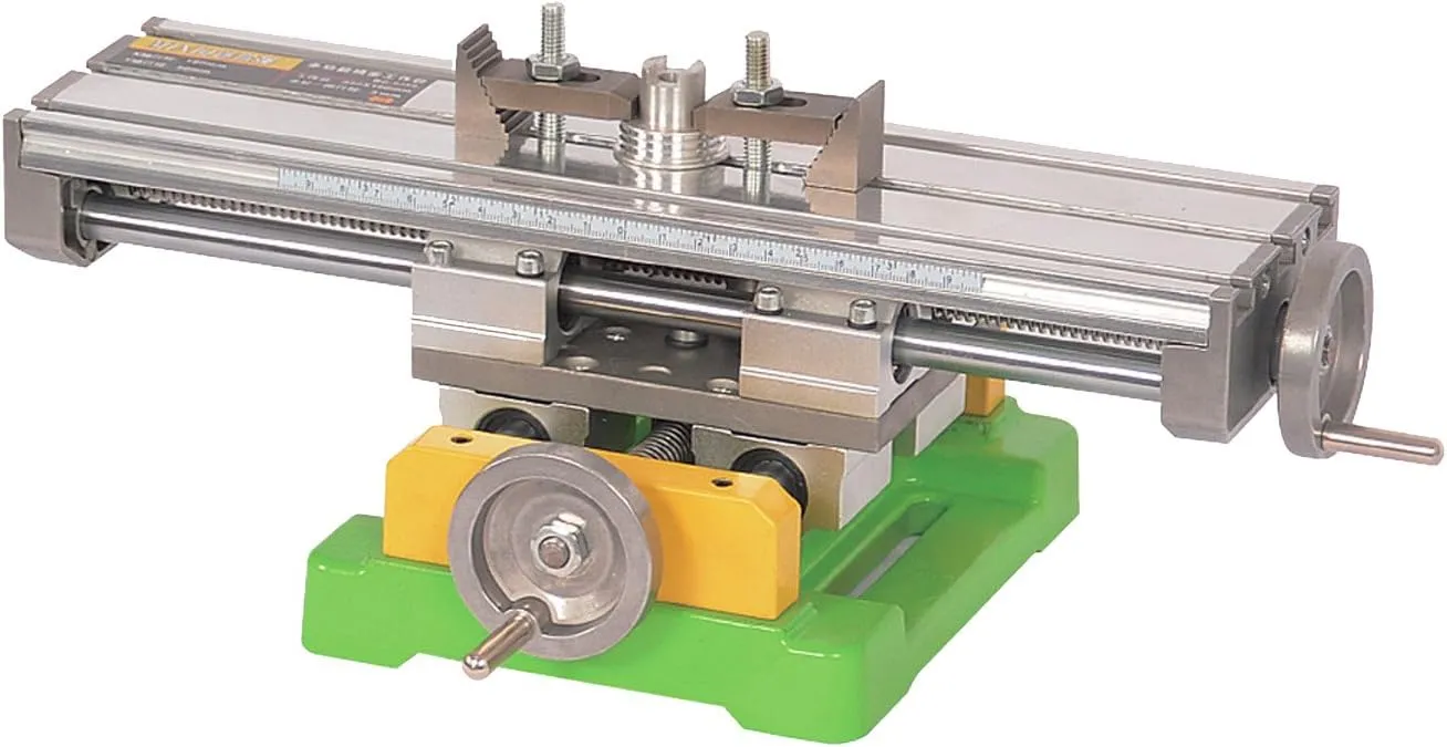 Compound Bench Table Compact Aluminum Bench Top WoodWorking Clarmp Vise Fixture Cross Slide Table 2 Axis Adjustive for Mini Drill Milling Machine (6350)