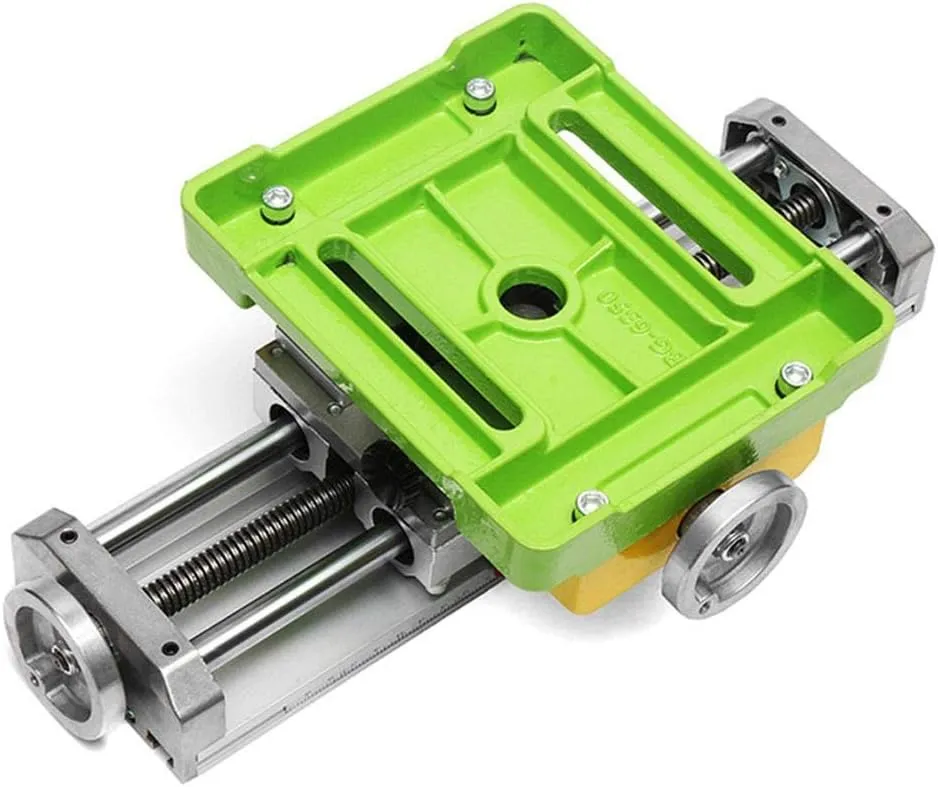 Compound Bench Table Compact Aluminum Bench Top WoodWorking Clarmp Vise Fixture Cross Slide Table 2 Axis Adjustive for Mini Drill Milling Machine (6350)