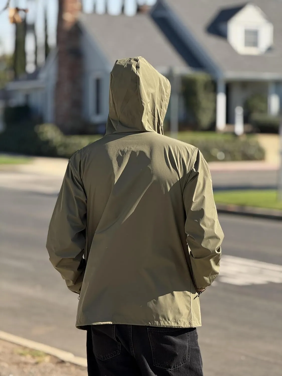 COOFANDY Rain Jacket Men Packable Waterproof Raincoat with Hood Lightweight Windbreaker for Hiking Cycling Golf