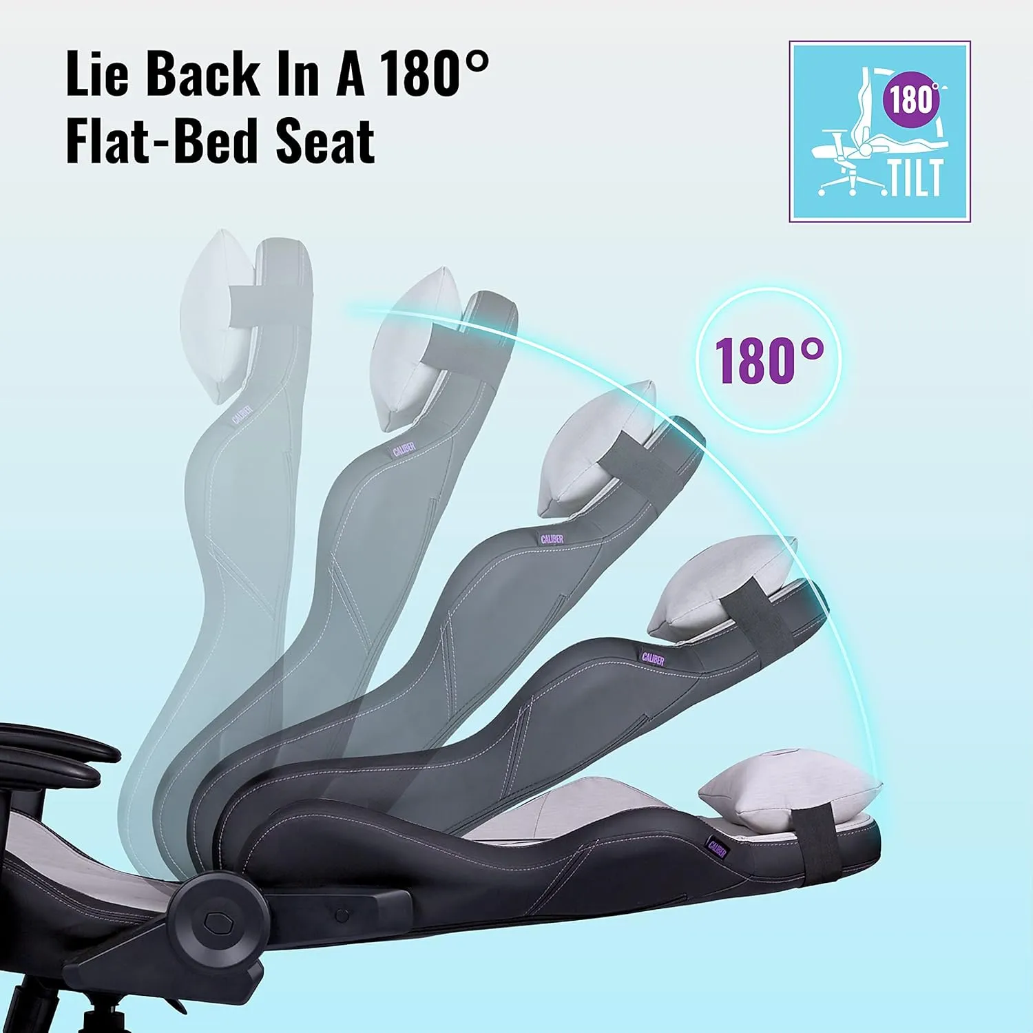 Cooler Master Caliber R2C Gaming Chair High Back Office Computer Game Chair, PU Leather Reclining Ergonomic Backrest, Headrest, Seat Height and Armrest Adjustment with Lumbar Support