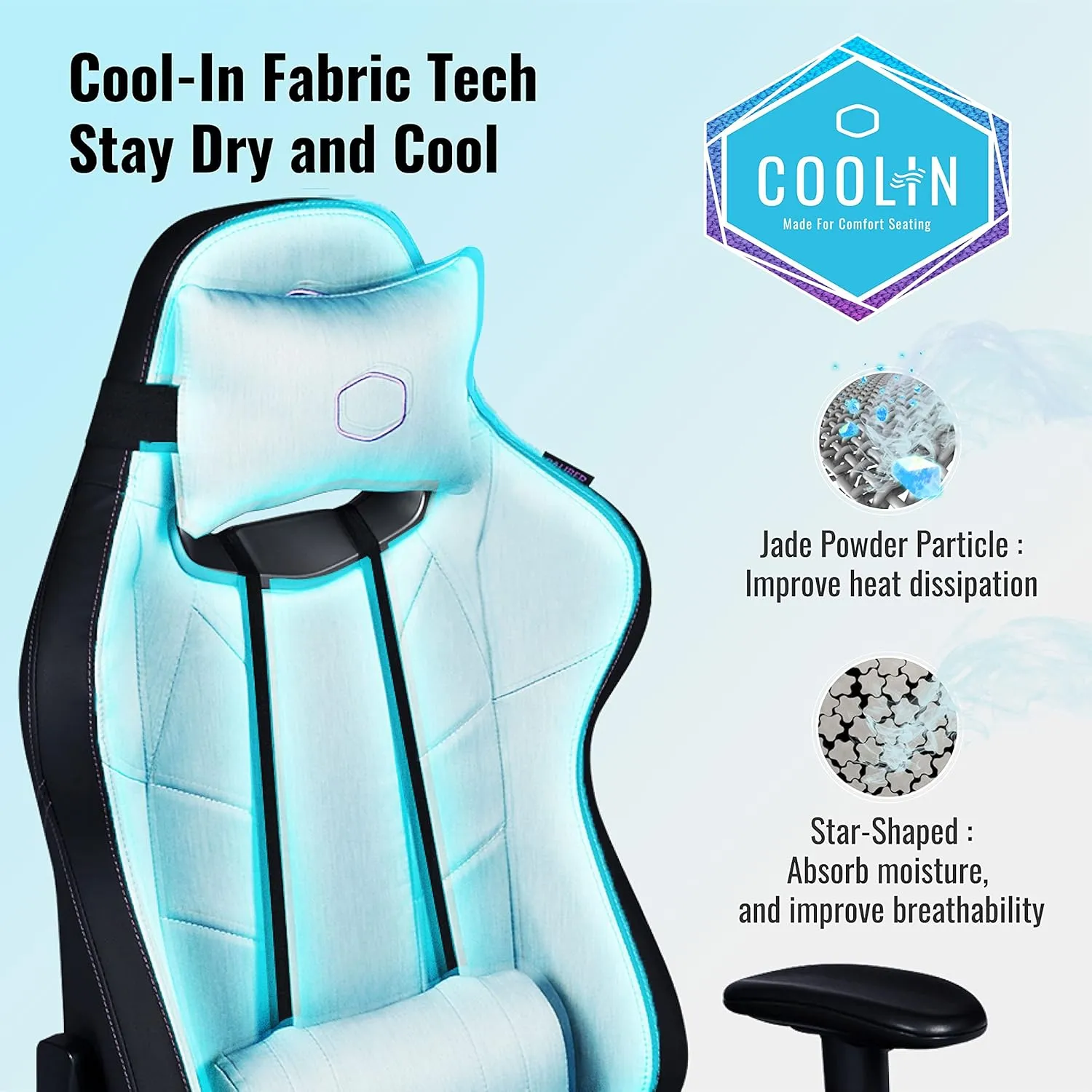 Cooler Master Caliber R2C Gaming Chair High Back Office Computer Game Chair, PU Leather Reclining Ergonomic Backrest, Headrest, Seat Height and Armrest Adjustment with Lumbar Support