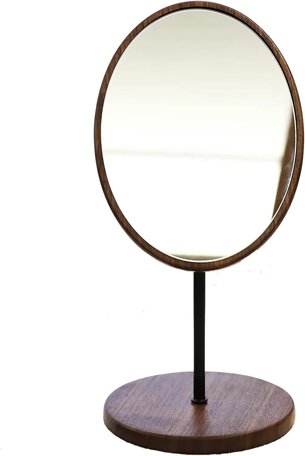Cosmetic Mirror, Solid Wood Makeup Mirror, Desktop Home Retro Dressing Table Mirror, Large Rotatable Dressing Mirror